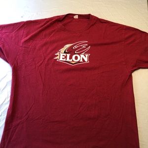 Elon University t-shirt.